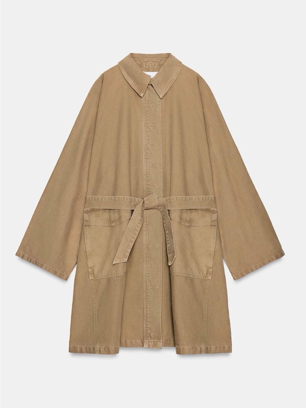 Zara Tan Belted Trench Coat